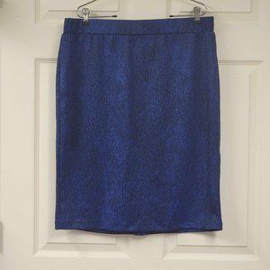 Blue and Black Attention Pencil Skirt